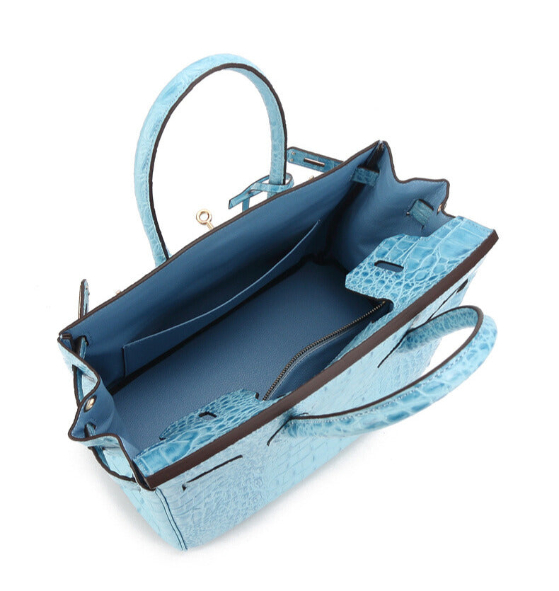 Milano HI Iconic Crocodile-Embossed Leather Handbag