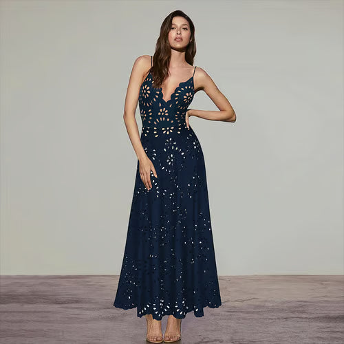 Vi-Be Studio Laser Cutting Flower Hollow one piece Swimsuit Set