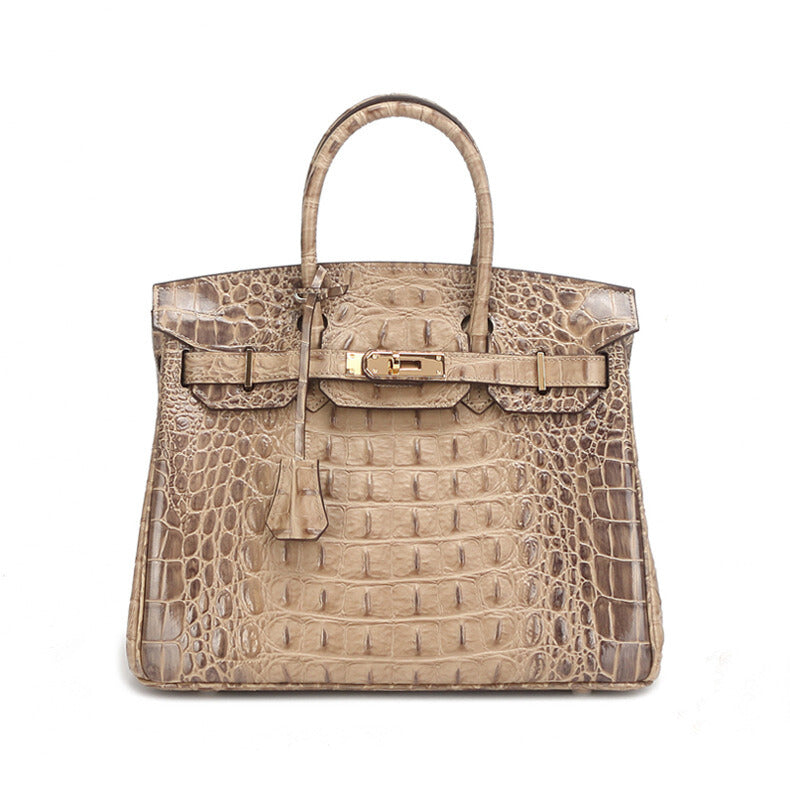 Milano HI Iconic Crocodile-Embossed Leather Handbag