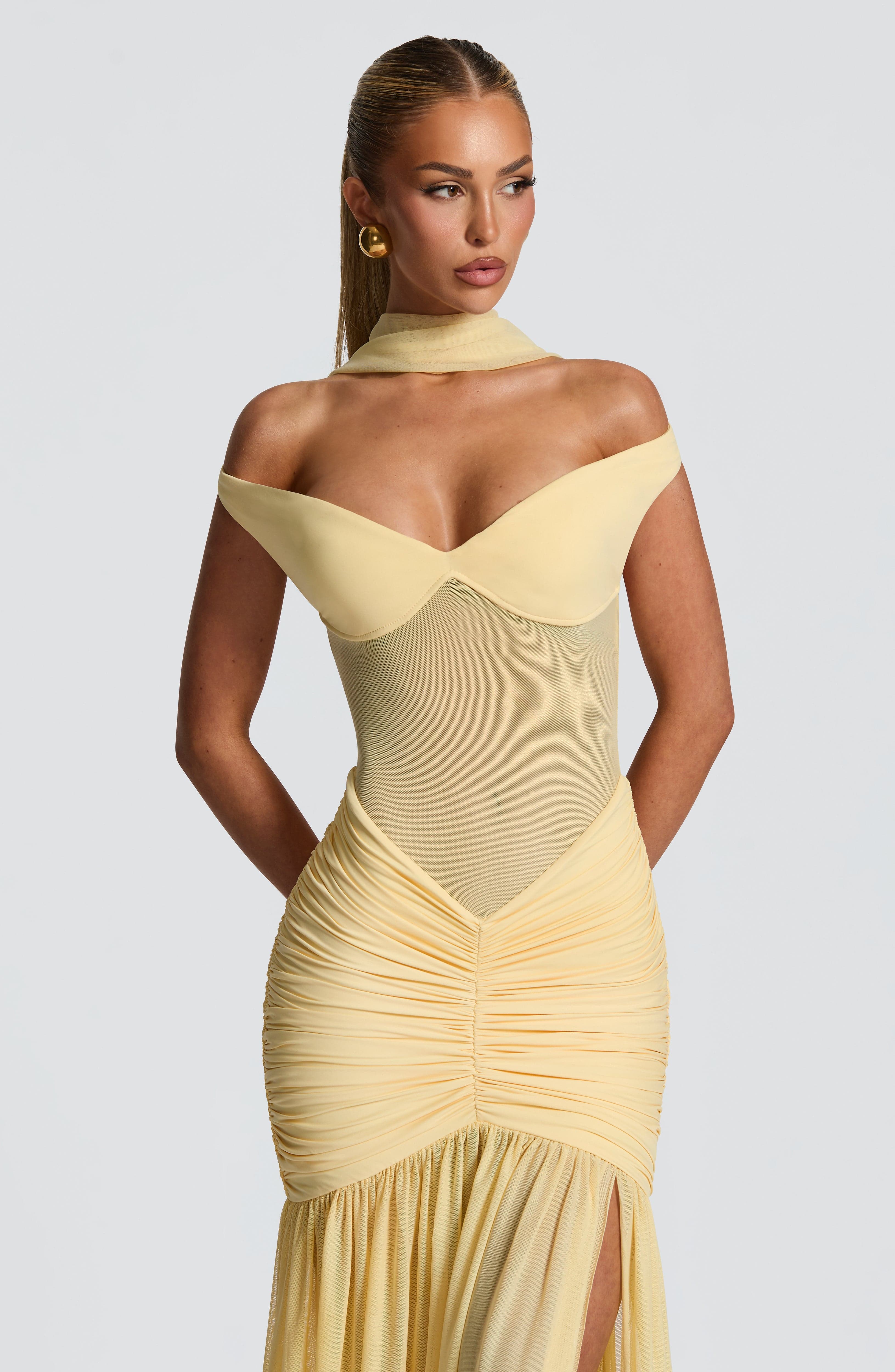Alaia Maxi Dress - Lemon Dress Babyboo Fashion Premium Exclusive Design