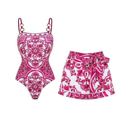 Vi-Be Studio Floral Print Two Piece Swimsuit Set