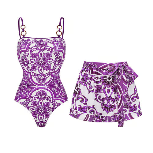 Vi-Be Studio Floral Print Two Piece Swimsuit Set