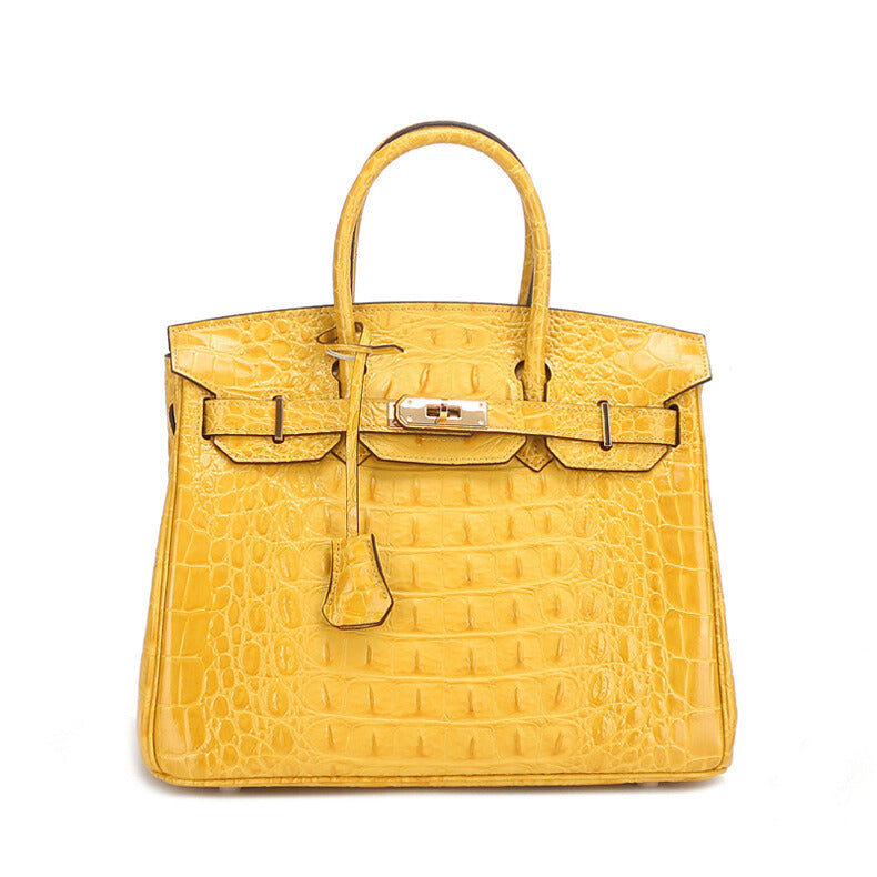 Milano HI Iconic Crocodile-Embossed Leather Handbag