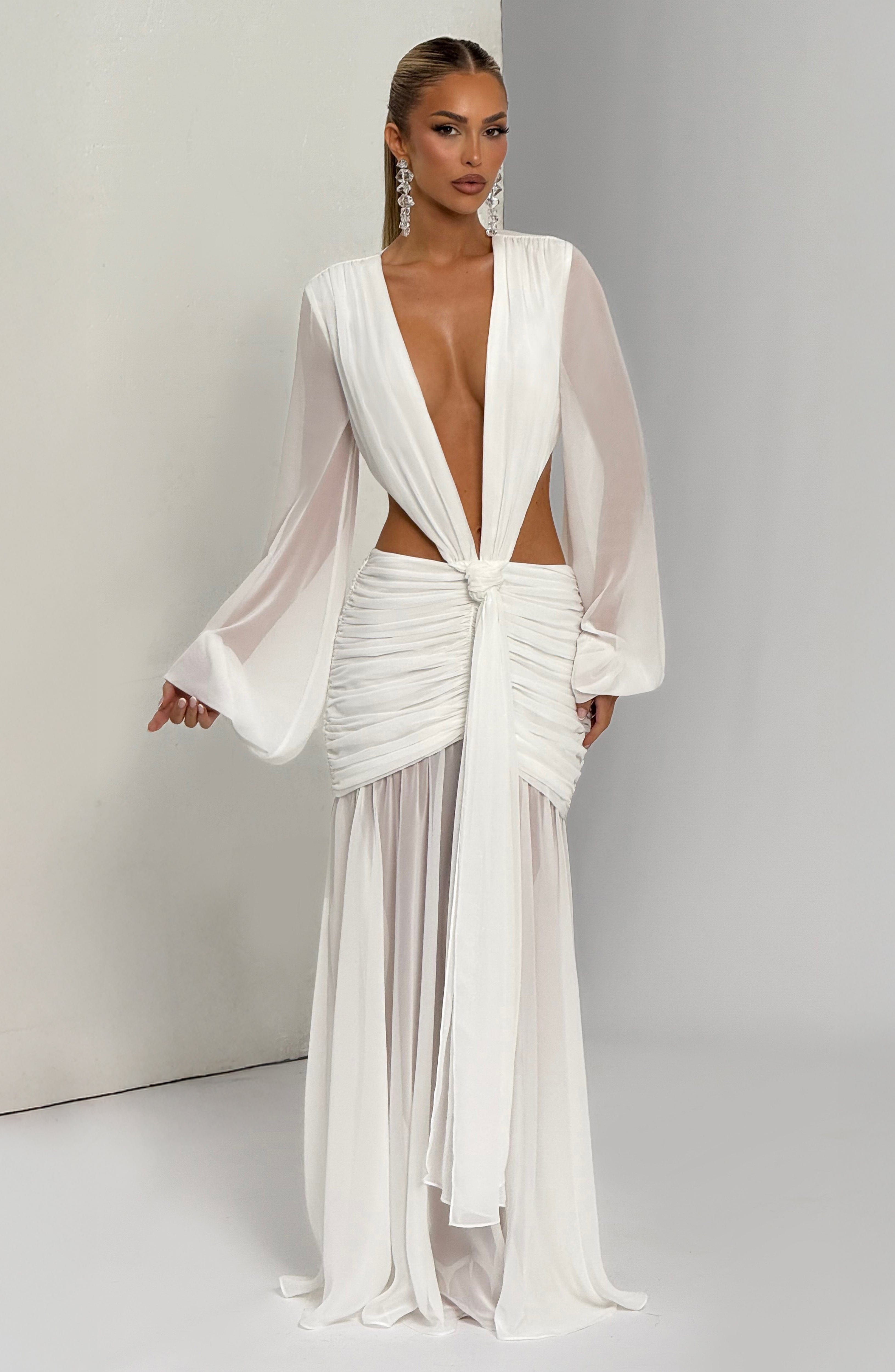 Andrina Maxi Dress - Ivory Dress Babyboo Fashion Premium Exclusive Design